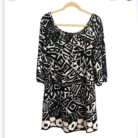 INC Woman Women’s 1X gorgeous stretchy comfy pop over midi tunic dress - Picture 1 of 9